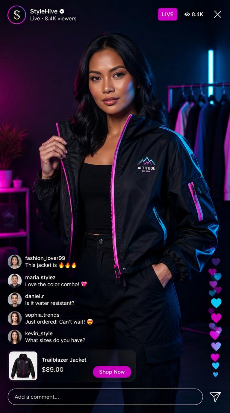 Fashion & Apparel live selling clip